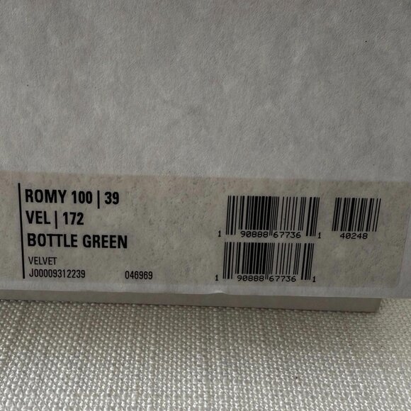 Jimmy Choo Romy 100 Bottle Green Velvet - Picture 2 of 16